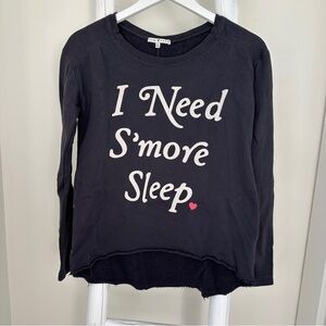Junk Food Clothing Black Sweatshirt I Need S’more Sleep Logo Size Small